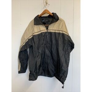 Vintage i5 Apparel Windbreaker Mens Large‎ Brown Zip Up Hooded Jacket Pouch